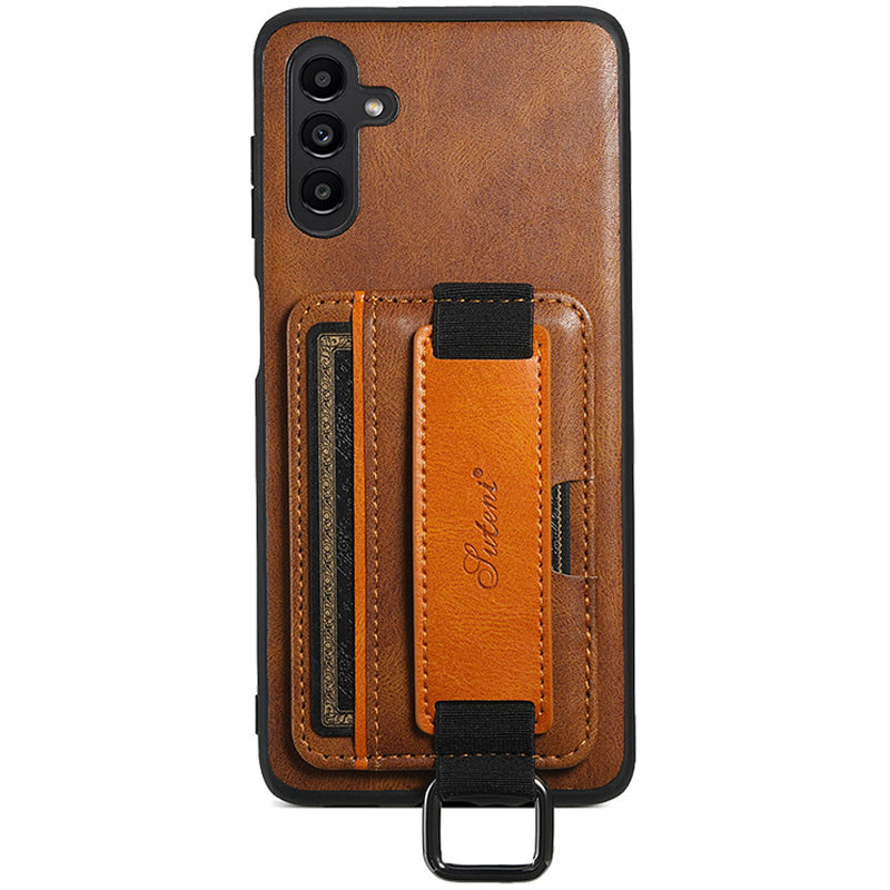 Шкіряний чохол Wallet case and straps на Samsung Galaxy A14 4G/5G (Коричневий / Brown)