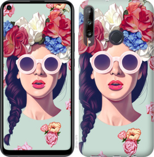 

Чехол Девушка с цветами для Huawei P40 Lite E 933580