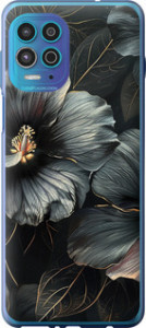 Чохол Чорні квіти на Motorola G100