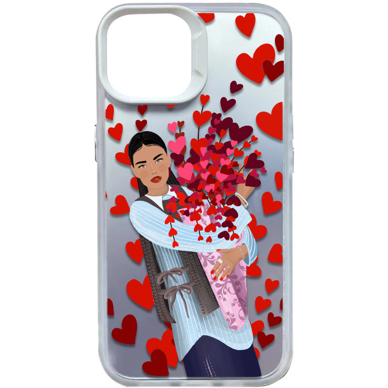 TPU+PC чохол TakiTaki Love magic glow для Apple iPhone 13 Pro (6.1") (Girl in love / White)