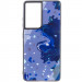 TPU+Glass чехол Diversity для Samsung Galaxy S21 Ultra (Stains blue)