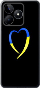 Чехол Жёлто-голубое сердце для Realme C51