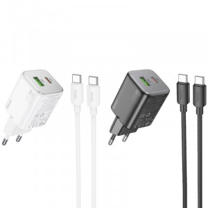 СЗУ Hoco N41 Almighty PD20W+QC3.0 (1USB-A/1C) + кабель Type-C to Type-C