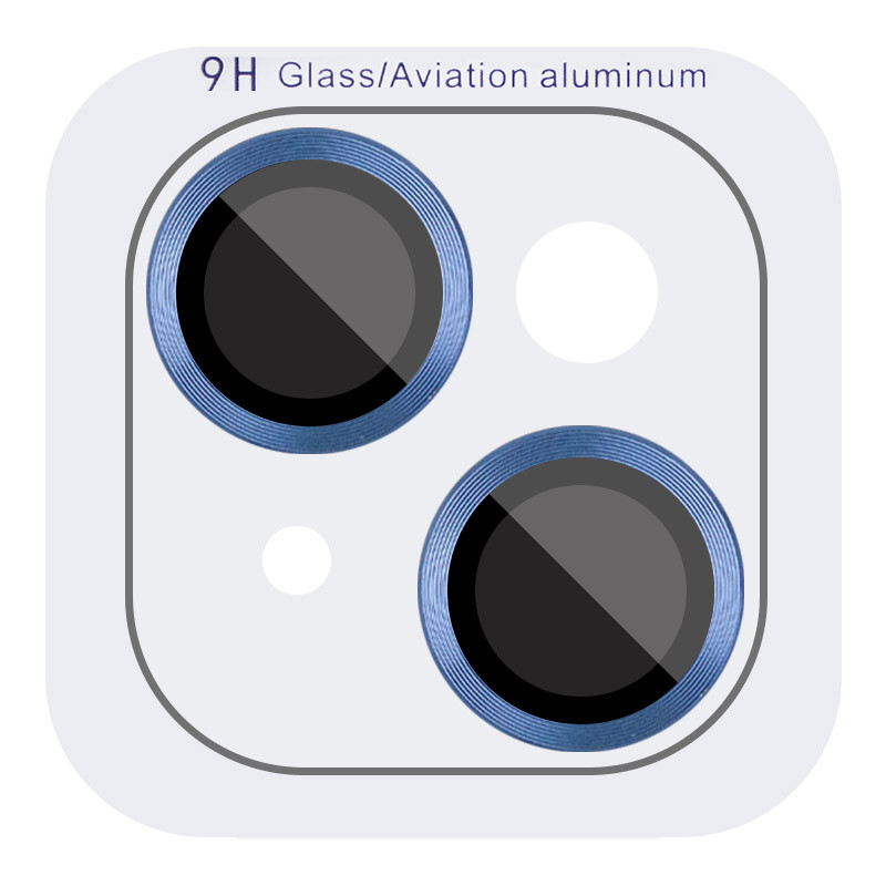 Захисне скло Metal Classic на камеру (в упак.) на Apple iPhone 13 mini / 13 (Синій / Blue)