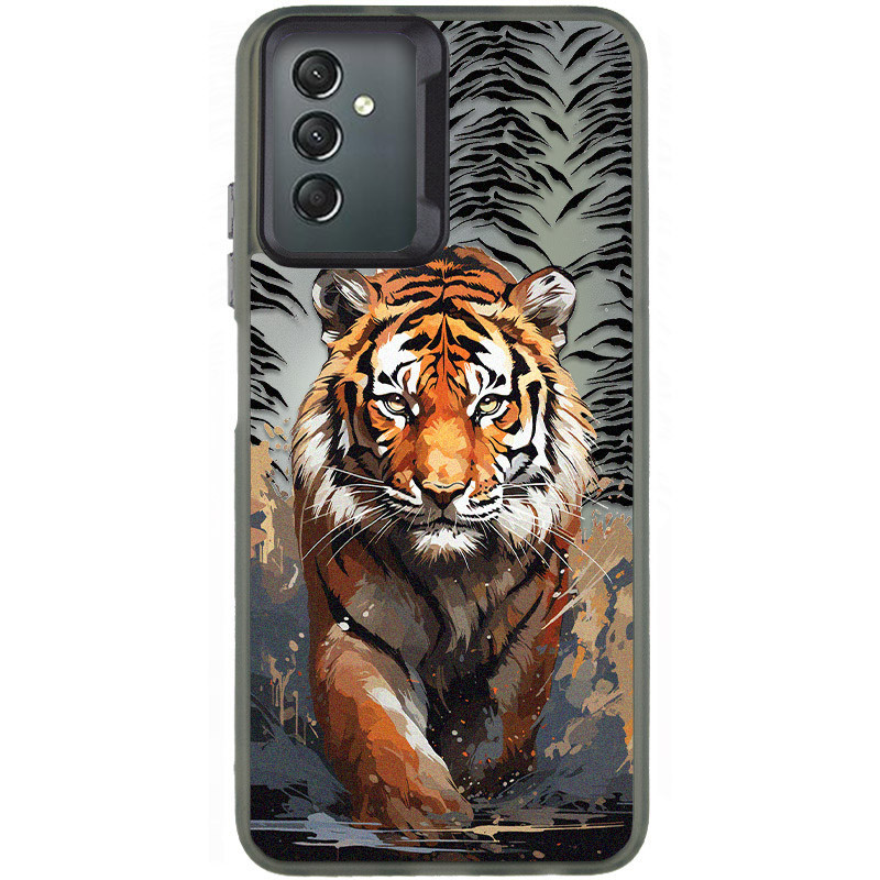 TPU+PC чехол TakiTaki Magic glow для Samsung Galaxy A24 4G (Tiger / Black)