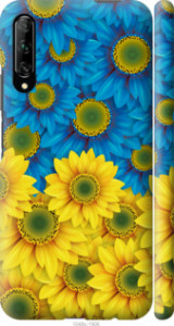 Чехол Жёлто-голубые цветы для Huawei P Smart Pro