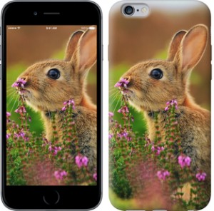 Чехол Кролик и цветы для iPhone 6 plus (5.5'')