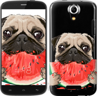 

Чехол Мопс и арбуз для Doogee Y100X 844057