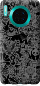 Чехол Чёрно-серый стикер бомбинг для Huawei Mate 30