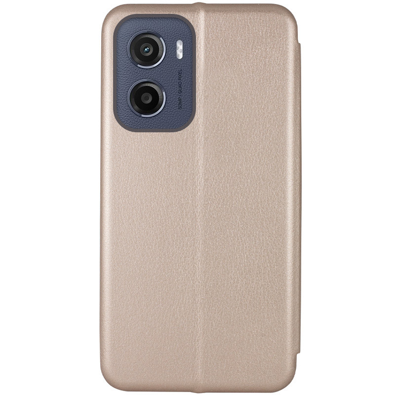 Фото Кожаный чехол-книжка Classy для Motorola Moto G05 / E15 (Золотой) на vchehle.ua