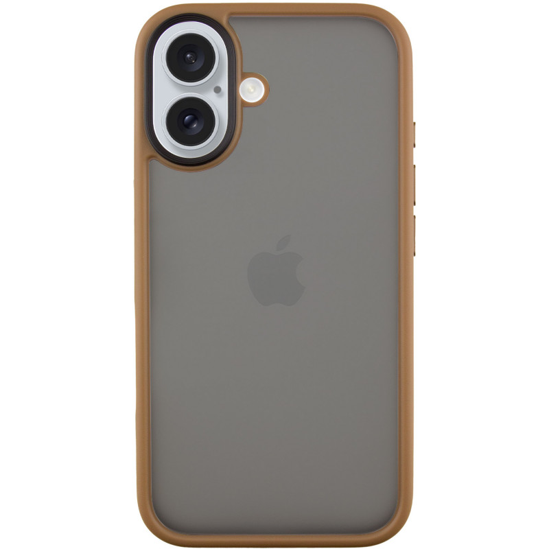 TPU+PC чехол Metal Buttons для Apple iPhone 16 (6.1") (Золотой)