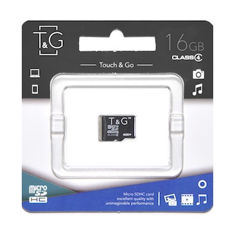 

Карта пам'яті T&G microSDHC 16GB class 4 (без адаптера) (Чорний) 1114839