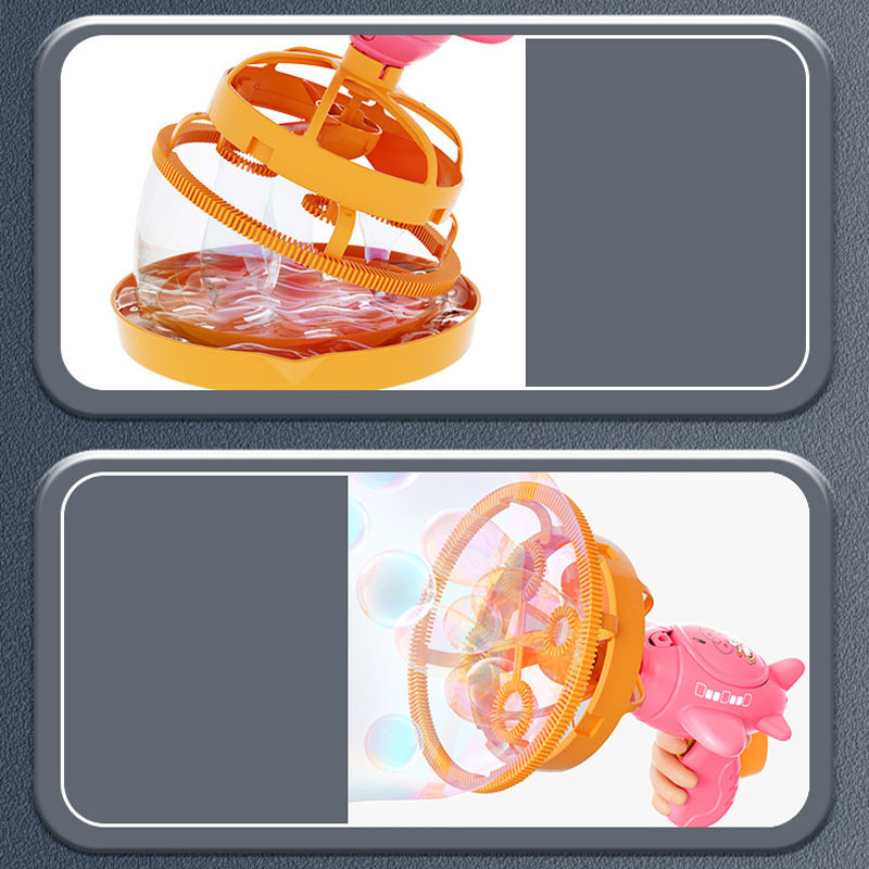 Фото Пістолет для мильних бульбашок H035 Bubble Gun з пропелером 2in1 + bottle 250ml (Pink) в маназині vchehle.ua