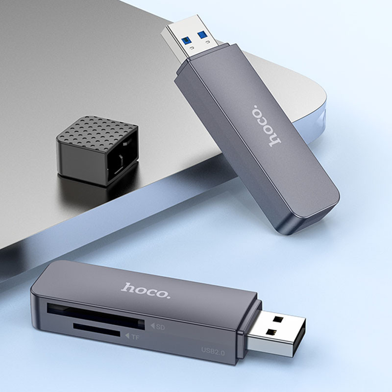 Уценка Картридер Hoco HB45 Spirit 2in1 USB 3.0 (Вскрытая упаковка / Metal gray) в магазине vchehle.ua