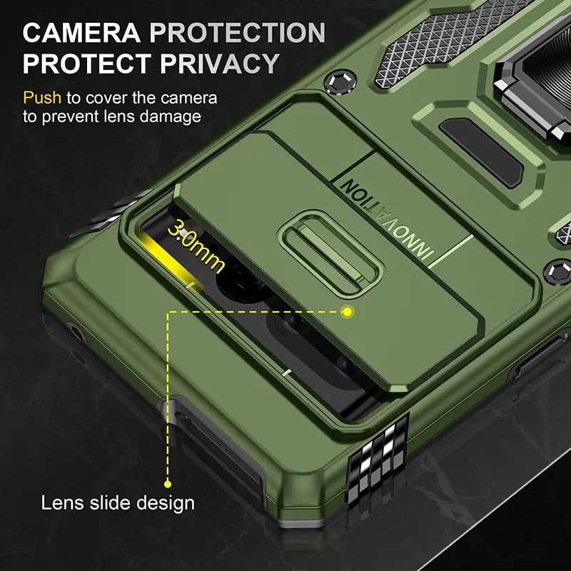 Купити Удароміцний чохол Camshield Army Ring на Google Pixel 7 Pro (Оливковий / Army Green) на vchehle.ua