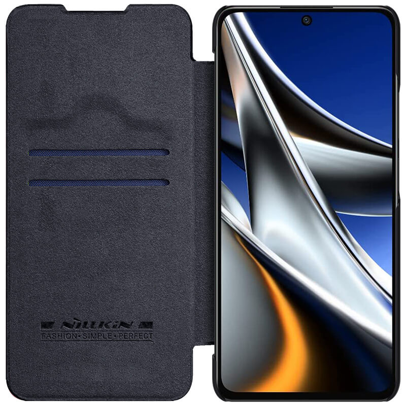 Купити Шкіряний чохол (книжка) Nillkin Qin Pro Camshield на Xiaomi Poco X4 Pro 5G (Чорний) на vchehle.ua