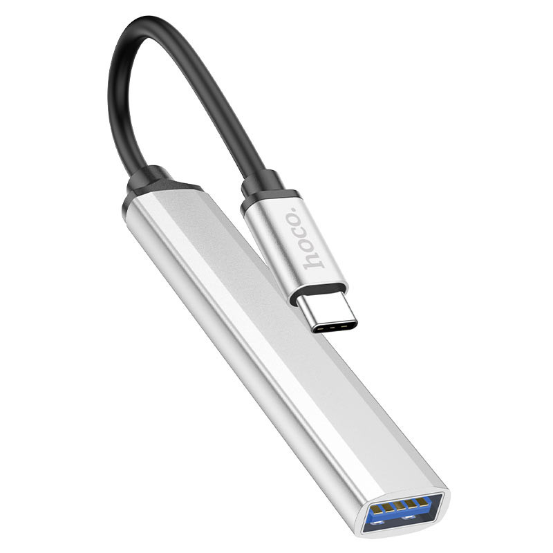 Переходник Hoco HB26 4in1 (Type-C to USB3.0+USB2.0*3) (Silver) в магазине vchehle.ua