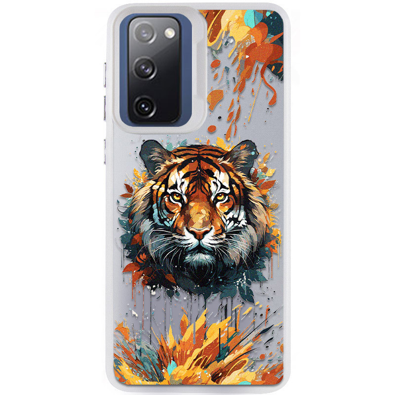 TPU+PC чохол TakiTaki Magic glow на Samsung Galaxy S20 FE (Tiger / White)