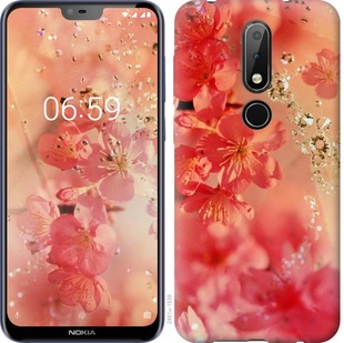 

Чехол Розовые цветы для Nokia 6.1 Plus 693103