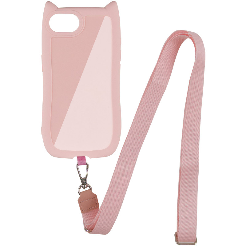 Чехол TPU GETMAN Cat with straps для Apple iPhone 16e (6.1") (Pink)