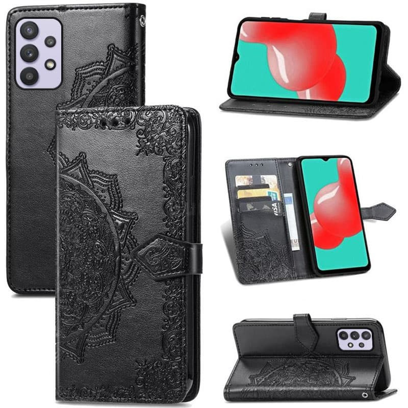 Фото Кожаный чехол (книжка) Art Case с визитницей для Samsung Galaxy A52 4G / A52 5G / A52s (Черный) на vchehle.ua