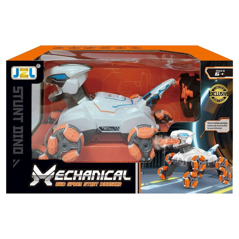 Фото Дитячий восьмиколісний динозавр на радіокеруванні SHT 2590 2.4G (with 2 remote) (Grey / Orange) в маназині vchehle.ua