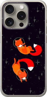 Чехол Лисички в космосе для iPhone 15 Pro