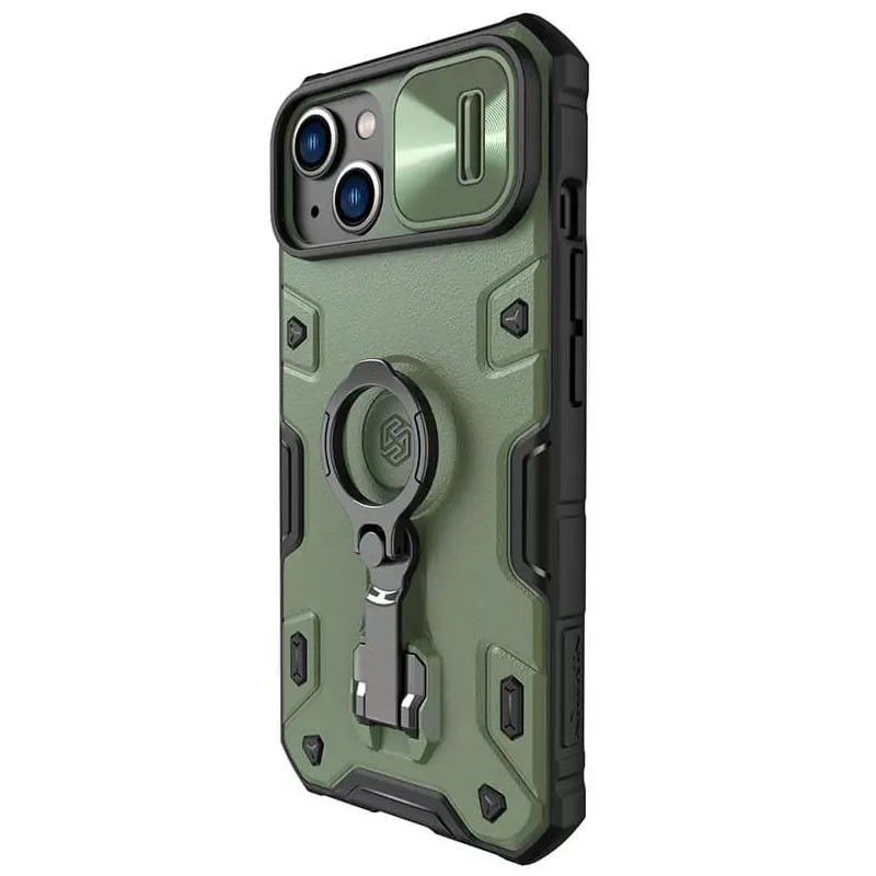 TPU+PC чехол Nillkin Metal CamShield Armor Pro no logo (со шторкой) для Apple iPhone 14 Plus (6.7") (Green) в магазине vchehle.ua