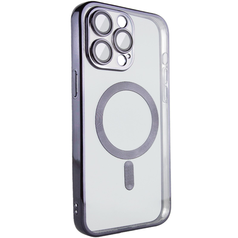 TPU чехол Fibra Chrome with Magnetic safe для Apple iPhone 15 Pro (6.1") (Black)