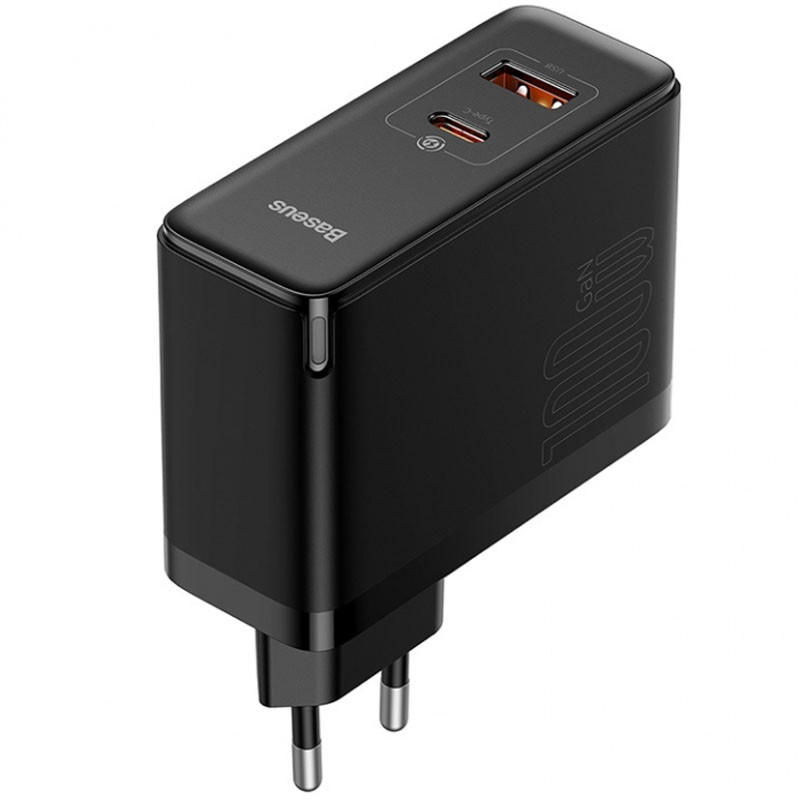 Фото МЗП Baseus GaN5 Pro Type-C+USB 100W EU (CCGP09020) (Чорний) на vchehle.ua