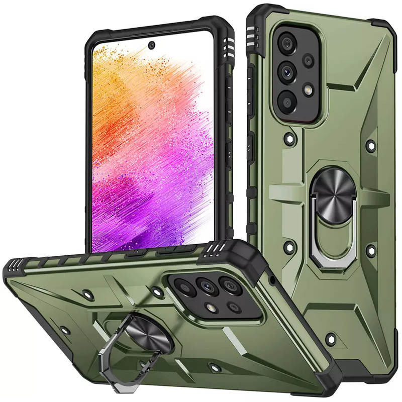 Ударопрочный чехол Pathfinder Ring для Samsung Galaxy A13 4G / A23 4G / M13 4G / M23 5G / A04s (Зеленый / Army Green)