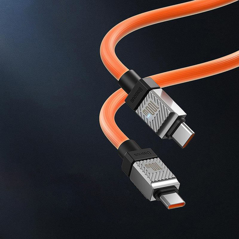 Купить Дата кабель Baseus CoolPlay Series Type-C to Type-C 100W (1m) (CAKW00020) (Orange) на vchehle.ua