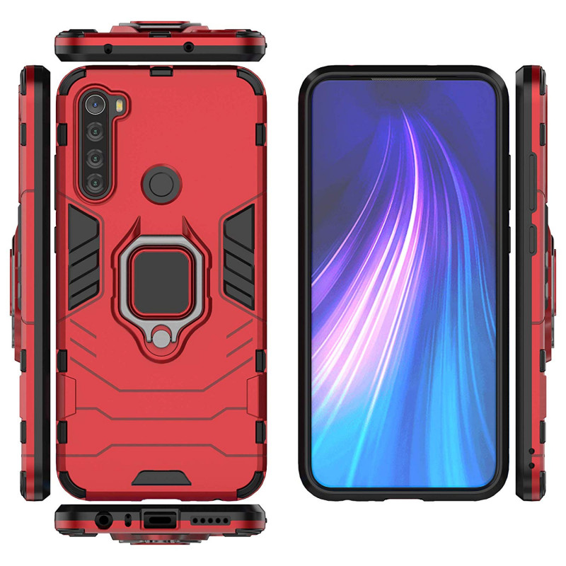 Замовити Ударостійкий чохол Transformer Ring for Magnet на Xiaomi Redmi Note 8T (Червоний / Dante Red) на vchehle.ua