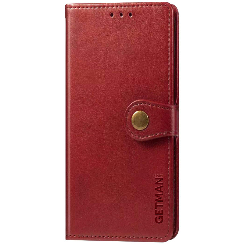 Кожаный чехол книжка GETMAN Gallant (PU) для Xiaomi Redmi Note 9 4G / 9 Power / Redmi 9T (Красный)