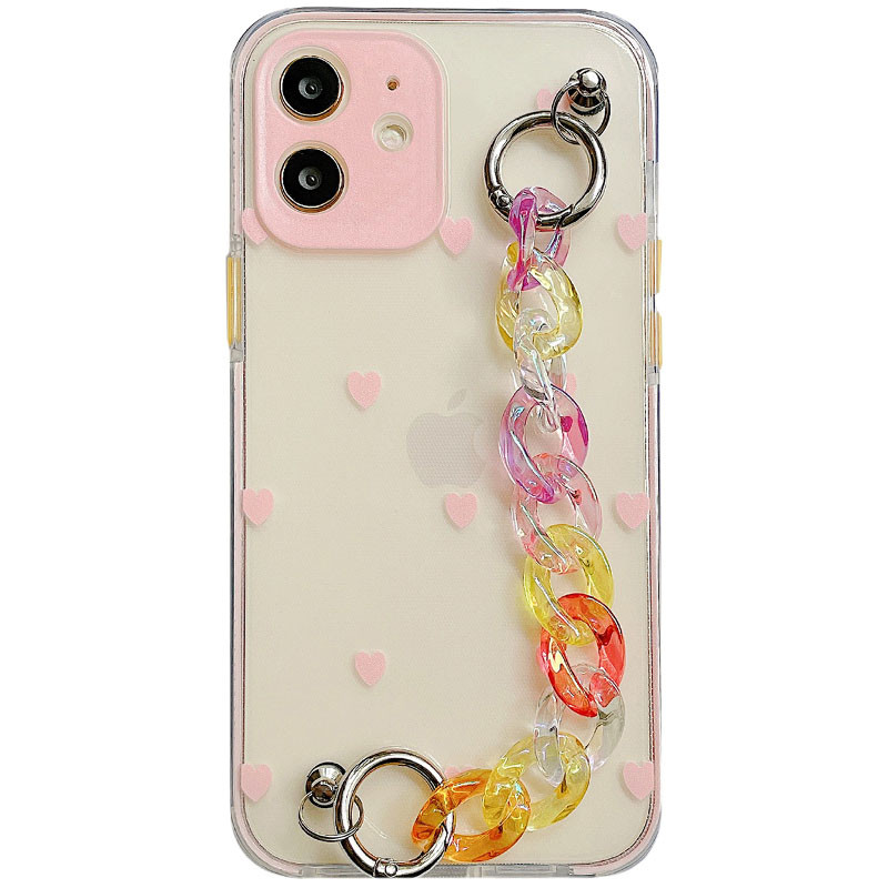 

TPU + PC чохол Colorspot з ремінцем-ланцюгом на Apple iPhone 12 mini (5.4") (Pink hearts) 1186933