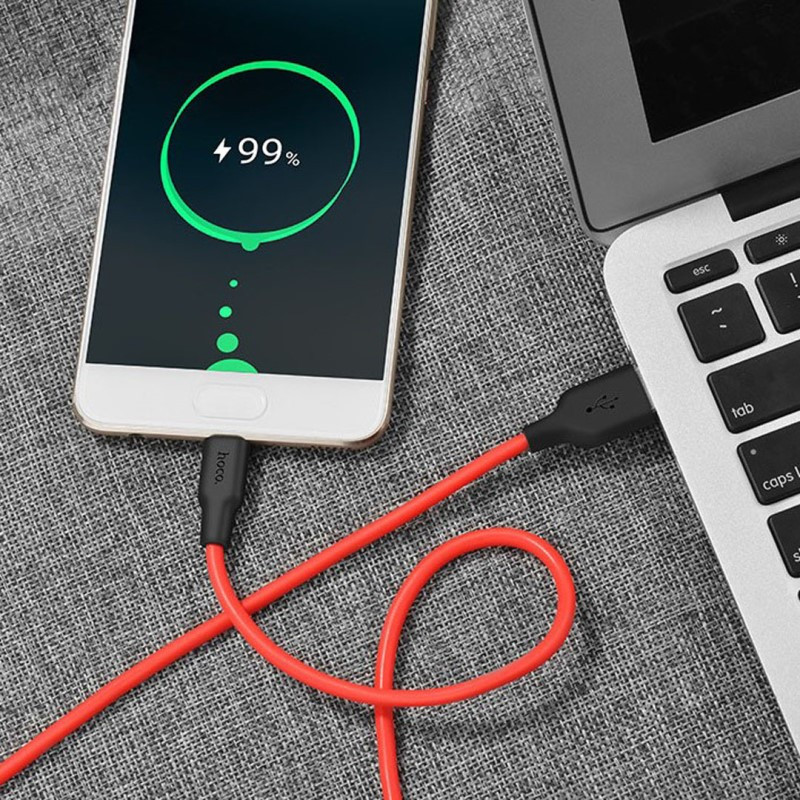 Купити Дата кабель Hoco X21 Silicone Type-C Cable (1m) (Чорний / Червоний) на vchehle.ua
