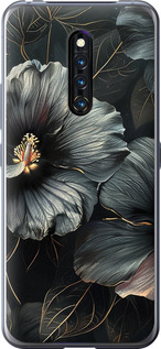 Чохол Чорні квіти на Vivo X27 Pro