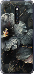 Чохол Чорні квіти на Vivo X27 Pro