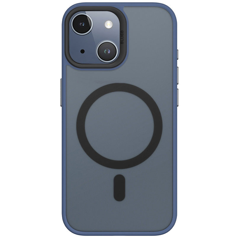 TPU+PC чехол Blueo Skin Friendly Frosted with Magnetic Safe для Apple iPhone 15 (6.1") (Синий)