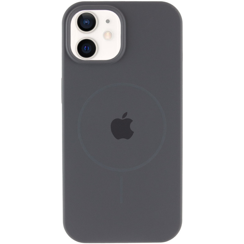 Фото Чехол Silicone Case Full Protective (AA) with Magnetic Safe для Apple iPhone 11 (6.1") (Серый / Dark Gray) на vchehle.ua