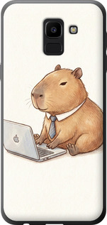 Чехол Funny Capybara CEO Working для Samsung Galaxy J6 2018