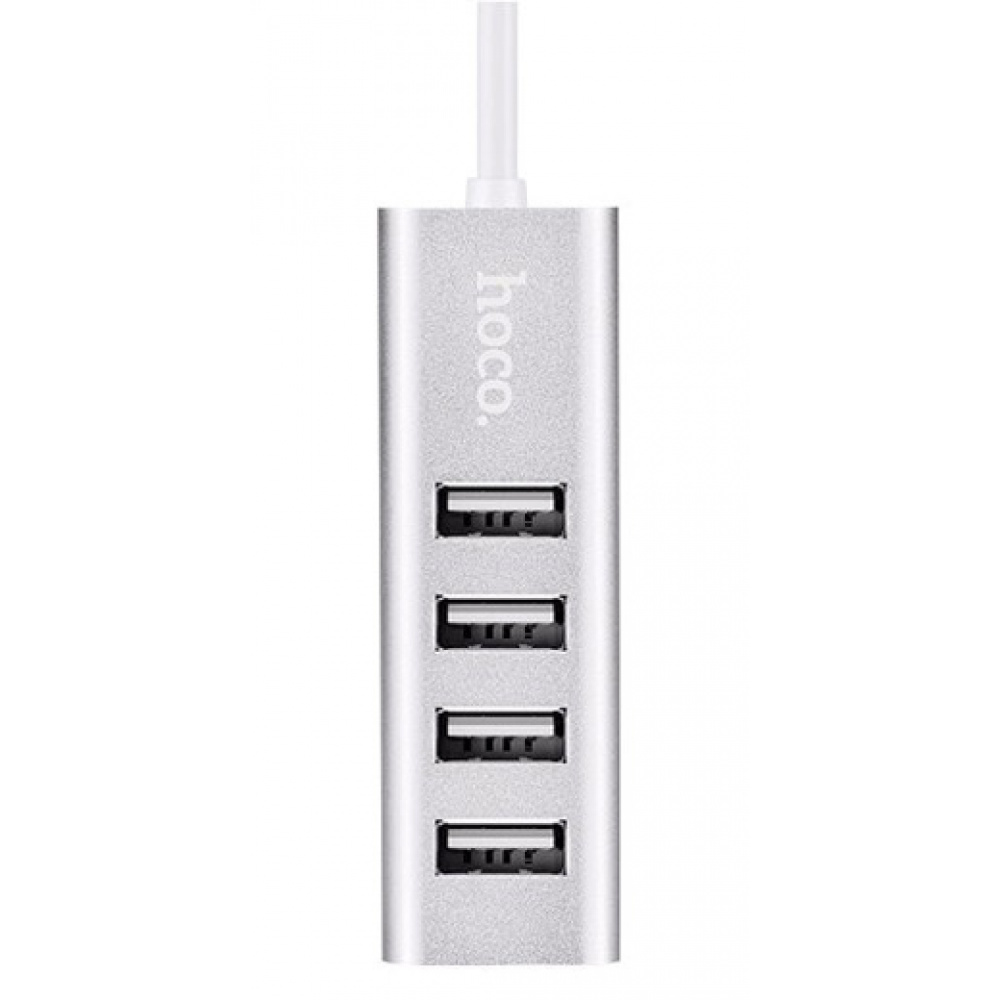 Переходник HUB Hoco HB1 USB to USB 2.0 (4 port) (1m) (Серебряный)