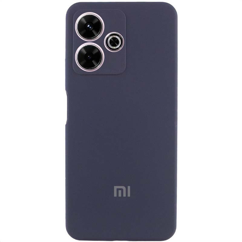 Чохол Silicone Cover Lakshmi Full Camera (AAA) with Logo на Xiaomi Redmi 13 4G / Poco M6 4G (Темно-синій / Midnight blue)