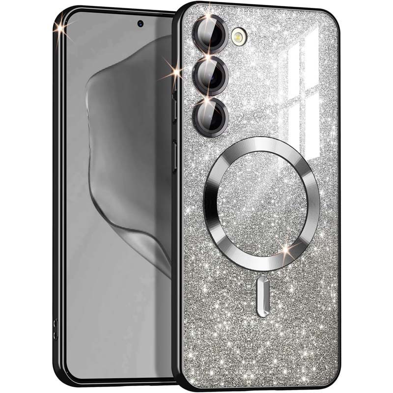 TPU чехол Delight case with Magnetic Safe с защитными линзами на камеру для Samsung Galaxy S23+ (Черный / Black)