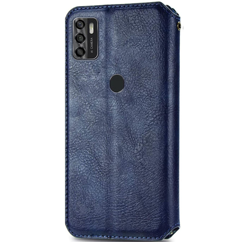 Кожаный чехол-книжка GETMAN Cubic (PU) для ZTE Blade A7s (2020) (Синий) в магазине vchehle.ua