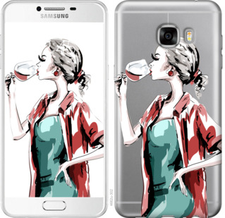 

Чохол Дівчина з келихом на Samsung Galaxy C7 C7000 841354