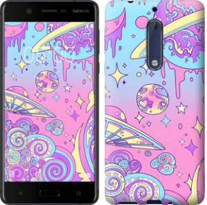 Чехол Розовая галактика для Nokia 5