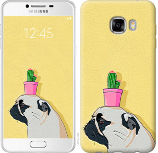 

Чехол Мопс с кактусом для Samsung Galaxy C7 C7000 795387