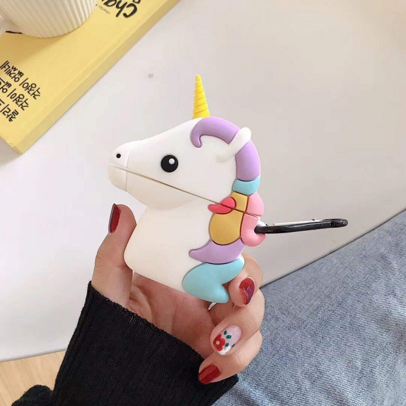 Купить Силиконовый футляр Unicorn series для наушников AirPods 1/2 (Фиолетовый) на vchehle.ua
