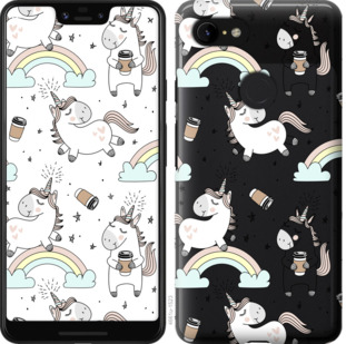 

Чехол Единорог и кофе для Google Pixel 3a XL 876463